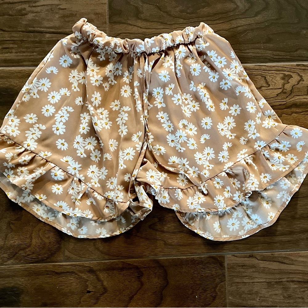 SPACE 46 ELASTIC DAISY SHORTS WITH TIE SZ M